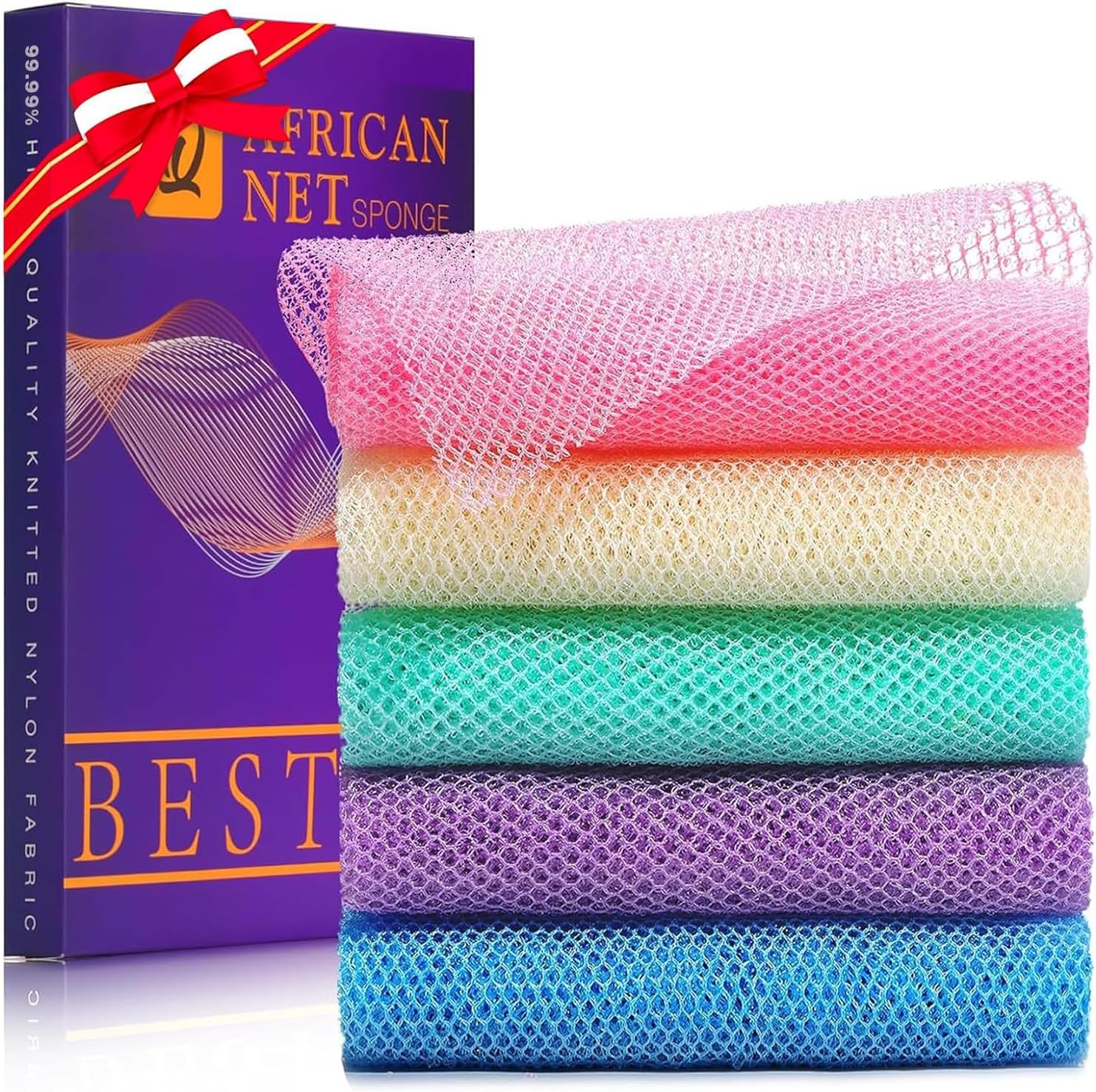 African Bath Sponge African Net Long Net Bath Sponge Exfoliating Shower Body Scrubber Back Scrubber Skin Smoother,Great for Daily Use Quick Pick Grocers